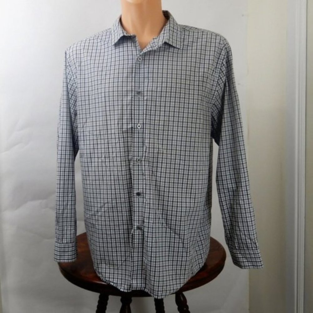 MADE Gray Button Front Shirt Long Sleeve Gray